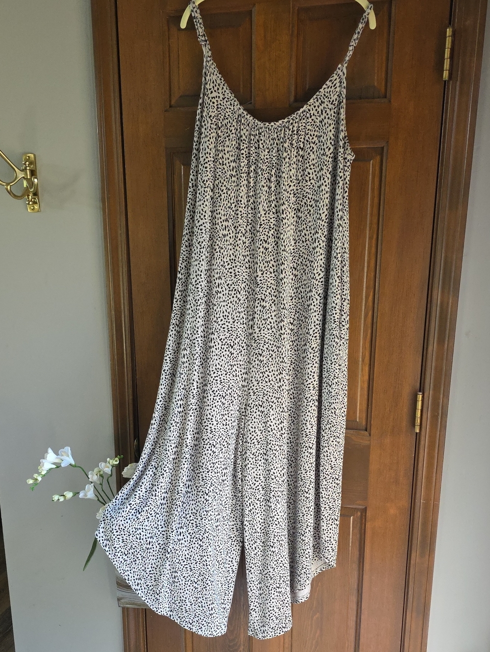 Z Supply Black & Beige Wide-Leg Jumpsuit Romper Sz Medium